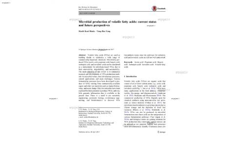 Microbial production of volatile fatty acids: current status and future perspectives